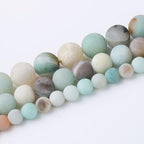 Matte Fancy Stone Beads Round Jade Stone Beads for Jewelry Making DIY Bracelet Necklace 1 Strand 15.5inch 31PCS 12MM - color: Matte Fancy Stone Bead, size: 12MM