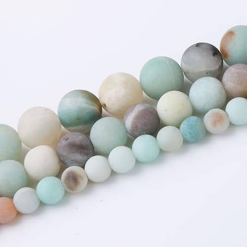 Matte Fancy Stone Beads Gemstone Round Jade Stone Beads for Jewelry Making DIY Bracelet Necklace Jewelry 1 Strand 15.5inch 45PCS 8MM - color: Matte Fancy Stone Bead, size: 8MM