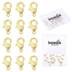 BEADIA 14K Gold Plated Lobster Clasps Non Tarnish 12mm 20pcs for Jewelry Making Findings - color: Lobster Clasps 14K Gold, size: 12mm
