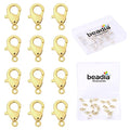 BEADIA 14K Gold Plated Lobster Clasps Non Tarnish 10mm 20pcs for Jewelry Making Findings - color: Lobster Clasps 14K Gold, size: 10mm