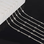 KYUNHOO 16.4 FT/5M Hollow Clover Chains for Crafts Silver Jewelry Making Chain Roll on Bulk with Clasps for Women DIY Supply Jewelry Findings - color: Clover Silver