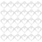 PATIKIL Heart Charm, 100Pcs Mini Heart Circle Pendant Charm Bulk for Jewelry Making Earrings Necklace Wedding Crafts - color: Silvery