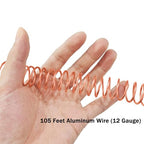 YEQIN 12 Gauge Aluminum Wire, 105 Feet 2mm Bendable Metal Craft Wire for Sculpting, Armature, Jewelry Making, Floral Making, Doll Making, Modelling, Crafting, Bonsai Training (Copper) - color: Copper