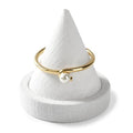 Solid Wood Bracelet Bangle Holder Microfiber Watch Jewelry Display Stand for Vendors Exhibit/Trade Shows/Retail Stores (linen White) - color: linen White