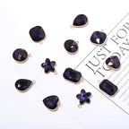 Song Xi Red Shape Random Charms For Jewelry Making Clear Crystal Charms Pendants Bracelets Necklace Earrings Bulk Keychain Arts And Crafts Diy Birthday Gifts For Women AB Color 12pcs - color: Random Shapes - Deep Purple