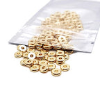 INSPIRELLE 100pcs Heishi Beads 6mm Long-Lasting Disc Brass Rondelle Spacer Beads Pale Gold Plated Flat Round Shape Jewelry Metal Spacers for Bracelet Necklace Jewelry Making - color: Pale Gold, size: 6mm