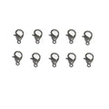 Yueton Curved Lobster Clasps-100pcs 7x12mm Lobster Claw Clasps DIY Jewelry Fastener Hook, Necklace DIY Fasteners (Gun Black) - color: Gun Black