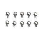 Yueton Curved Lobster Clasps-100pcs 7x12mm Lobster Claw Clasps DIY Jewelry Fastener Hook, Necklace DIY Fasteners (Gun Black) - color: Gun Black