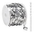 UMAOKANG 2 Meters Stainless Steel Oval Chains Bulk on Spool Small Oval Link Chain Handmade Craft Chain Roll - color: Silver Small Oval