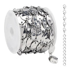 UMAOKANG 2 Meters Stainless Steel Oval Chains Bulk on Spool Small Oval Link Chain Handmade Craft Chain Roll - color: Silver Small Oval