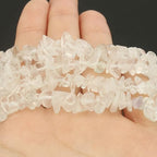 30in Clear Quartz Natural Chip Stone Beads 5-8mm About 230pcs, Irregular Drilled White Bead for Bracelets Jewelry Making Supplies for Adults, DIY Crafts. - color: Clear Quartz