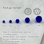 480pcs Crystal Glass Beads 3mm 4mm 6mm 8mm 10mm Round Faceted Glass Spacer Beads for Bracelets Necklace Earring DIY Jewelry Making Craft(Deep Blue) - color: Deep Blue