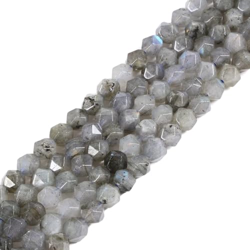 Labradorite 6mm Gemstone Triangle Faceted Round Loose Beads Strand 15.5" DIY Jewelry Making - color: Labradorite