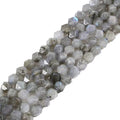 Labradorite 6mm Gemstone Triangle Faceted Round Loose Beads Strand 15.5" DIY Jewelry Making - color: Labradorite