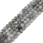 Labradorite 6mm Gemstone Triangle Faceted Round Loose Beads Strand 15.5" DIY Jewelry Making - color: Labradorite