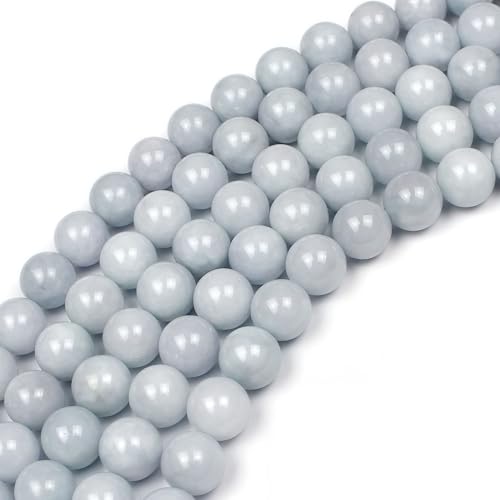 MJDCB Natural Round Aquamarine Gemstone Spacer Loose Beads Spacer Beads for DIY Jewelry Making Strand 15" - color: A+ Aquamarine, size: 12mm