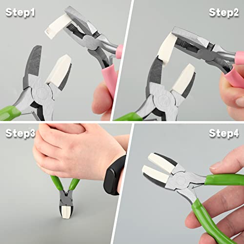 Flat Nose Plier Replacement Tips with Storage Box Pair of 12 Replacement Jaws for Flat Nose Pliers Parallel Pliers Jewelry Tool Jewelry Making Pliers Tool - style: 24Pcs Replacement Tips