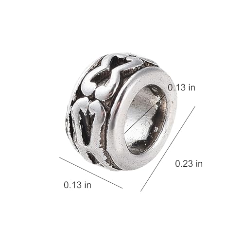 100 Pieces Antique Silver Spacer Beads, 6mm Large Hole Beads, Metal Rondelle Bead For Jewelry Making, European Spacers For Bracelets, Craft Supplies