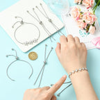 DanLingJewelry 10pcs 304 Stainless Steel Adjustable Slider Bracelet Slider Extender Chains Friendship Bracelets for Jewelry Making DIY 8 Inches(215mm) P - color: StyleⅪ-10 pcs-Platinum