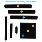 SSWBasics Jewelry Organizer Display Stand (3 Tier) - Necklace Bracelet and Watch Holder Display Stand, Black Velvet T-Bar Table Top Jewelry Tower