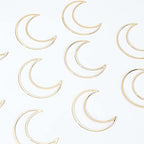 BENECREAT 10pcs Real 18K Gold Plated Moon Linking Rings Brass Hollow Frames Links Connector Charms for Bracelets Necklace Jewelry DIY Making, Festival Gift, 24.5x1mm - color: Moon