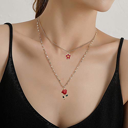 WOCRAFT 100 Pcs Assorted Gold Plated Mixed Enamel Flower Charms for Jewelry Making Necklace Bracelet Earring (M304)