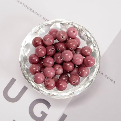 65Pcs 6mm Mahogany Stone Natural Round Loose Real Stone Beads Gemstone Genuine for DIY Hand Made Craft Jewelry Bracelet Earring Necklace String Making Energy Healing Power - color: Brown Mahogany Obsidian, size: 6mm