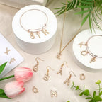 SANNIX 26Pcs Letter Charms, Initial Letter Charms for Jewelry Making, Gold A-Z Alphabet Charm for Bracelet Necklace Earrings Keychain Crafts Making - style: Bamboo Letter