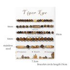 5Pcs Crystal Bracelet for Women Spiritual Natural Stone Bracelet Set Stackable Beaded Bracelets Healing Crystal Bracelet Gemstone Bead Bracelet Beaded Stretch Bracelets for Women - style: Tiger Eye