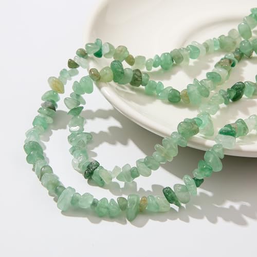 Natural Chip Stone Beads About 200pcs Green Aventurine Stones 5-8mm Irregular Gemstone Healing Crystal Loose Rocks for Bracelet Necklace Earrings Jewelry Making(Green Aventurine) - color: Green Aventurine