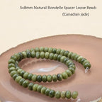 ICAI Beads 5x8mm Natural Rondelle Spacer Loose Beads for Jewelry Making DIY Crafts Design 1 Strand 15" APPR (Canadian Jade) - color: Canadian jade, size: 5x8