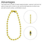 MECCANIXITY Ball Bead Chain Beaded Necklace Chains 5 Inch Adjustable Metal Ball Chains 2.4mm/0.1inch Keychain for Jewelry Making,DIY Craft Projects,Pack of 36(Yellow) - color: Yellow
