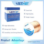 Solid Soil Copper Wire(22 Gauge, 16OZ, 500Ft) for Jewelry Making, Bare Pure Copper Wire for Crafts - size: 22GA