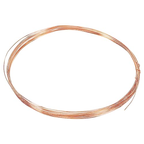 PATIKIL 16.4 Feet Solid Bare Copper Wire, 26 Gauge 99.9% Pure Copper Wire 0.45mm Soft Beading Wire Metal Plant Stem Ties for Jewelry Craft (5m) - size: 0.45mmx5m