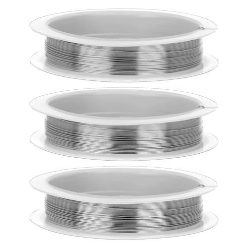 Giantree 3 Rolls 26 Gauge Wire for Jewelry Making, 33 Ft Bailing Wire Snare Wires for Craft and Jewelry Making (0.4MM,33 Feet/Roll)
