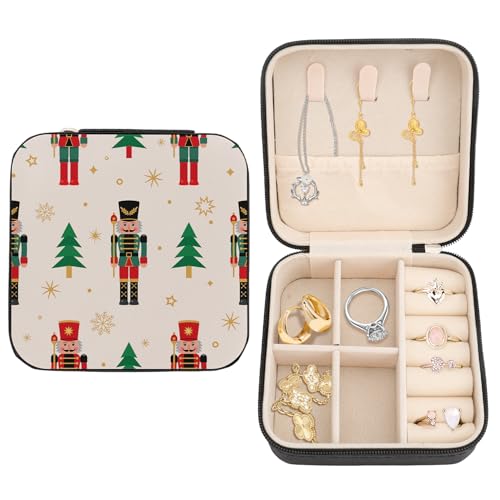 Jewelry Box for Travel Portable Small Jewelry Organizer Nutcracker Travel Jewellery Box for Women Men Boys Girls Jewellery Rings Organizer Case Birthday Christmas Wedding Gifts Nutcracker - color: Nutcracker