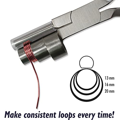 The Beadsmith Wire Elements Series Jewelry Tool Bundle - Includes 3-in-1 Wire Looping Pliers(13-20mm) & Bail Making Pliers (7", 3.55mm &5.5mm Jaw) - Polished Steel & Comfort Grip for Jewelry Making