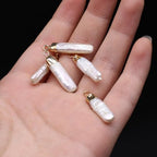 5 Pcs Natural Pearl Pendants Irregular Freshwater Pearl Pendant Charms for Jewelry Making Necklace Bracelet DIY Gift - color: long strip