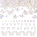 Cheriswelry DIY Bracelet Beads Pendants Kit - Mixed Transparent White Flower Butterfly Star Bowknot Loose Spacer Resin Beads - 30gs, 4-23.5mm, Clear AB Color - color: Clear AB