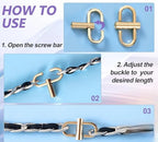 4Pcs Gold Adjustable Chain Strap Shortener, Alloy Necklace Adjuster Chain Shortener Straps Clasps for DIY Chain Links Connector