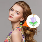 PAGOW 60 Pcs Tulip Flower Glass Beads, Glass Translucent Bracelet Beads, Colorful Handcrafted Crystal Loose Glass Beads for Spring Summer Valentines Wedding DIY Jewelry Making - color: Tulip Beads (Glass) -3 Colors