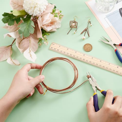BENECREAT 9.8Ft Square Copper Wire, 14 Gauge Pure Copper Wire, Craft Wire for Jewelry Making, Gem Metal Wrap, Garden, Sculpting, Armature, Half Hard - size: 14 Gauge