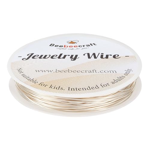 Beebeecraft 1 Roll 98 Feet/30m Copper Wire 20 Gauge 0.8mm Sterling Silver Plated Brass Jewelry Wire Round Beading for Jewelry Making Supplies DIY Craft - color: Silver