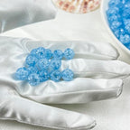 400pcs 8mm Acrylic Crackle Beads - Round Crystal Acrylic Craft Beads with Hole for Jewelry Making - Bracelets, Necklaces - Blue - color: 22-blue, size: 8MM