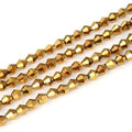250pcs Czech 6mm (0.24 Inch) Faceted Bicone Crystal Glass Loose Beads Spacer Bulk Gold Aurum for DIY Craft Jewelry Making CCB633 - color: Gold Aurum, size: 6mm - 250pcs