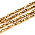 250pcs Czech 6mm (0.24 Inch) Faceted Bicone Crystal Glass Loose Beads Spacer Bulk Gold Aurum for DIY Craft Jewelry Making CCB633 - color: Gold Aurum, size: 6mm - 250pcs