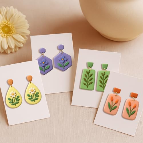 10 Sets Geometric Clay Cutters, 20pcs Shape Polymer Clay Cutting Tools for Earrings Jewelry Making, Clay Jewelry Making Kit - style: Pendant Earrings theme (20 pcs)