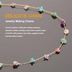 KYUNHOO 16.4FT Colorful Natural Stone Chain Links Gold Plated Brass Chain for Necklace Thin Paperclip Chain Roll with Lobster Clasps Jump Rings Jewelry Making Supplies - color: Natural Stone-Colorful
