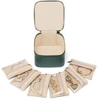 VLANDO Gifts for Teachers,Travel Jewelry Box with 6 Velvet Jewelry Zipper Pockets Jewelry Case Premium Petal Hardware Travel Jewelry Organizer Graduation Gifts (Green) - color: 6PCS-Green