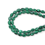 6×8mm Natural Malachite Gemstone Loose Beads Flat Oval Healing Crystal Loose Stone Beads for Jewelry Necklace Bracelet Earring Craft - color: Malachite